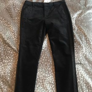 Loft modern straight black velvet tuxedo pant